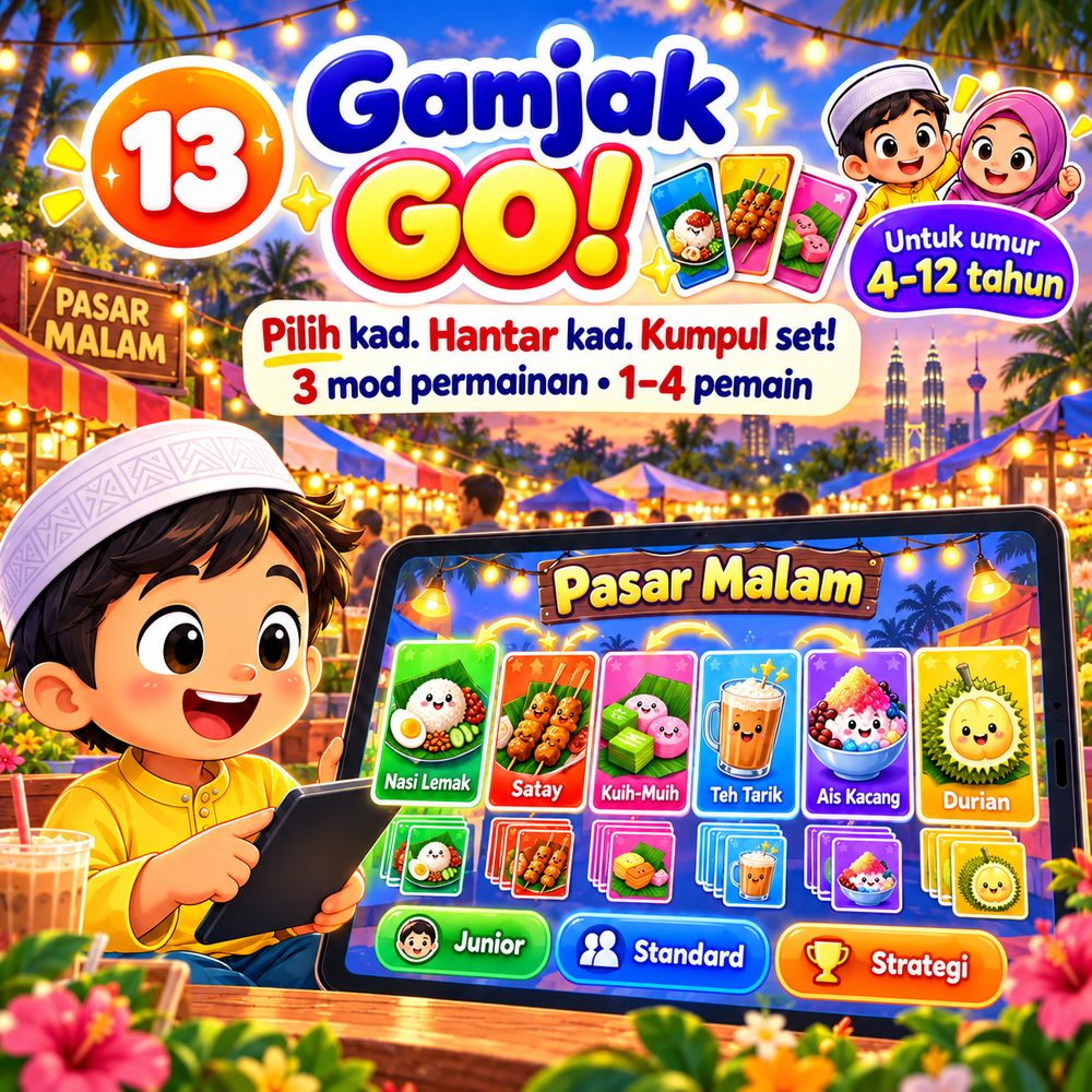 Gamjak GO! — permainan kad Pasar Malam untuk 1–4 pemain