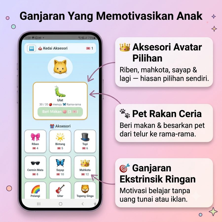 Kedai Aksesori — ganjaran yang memotivasikan anak